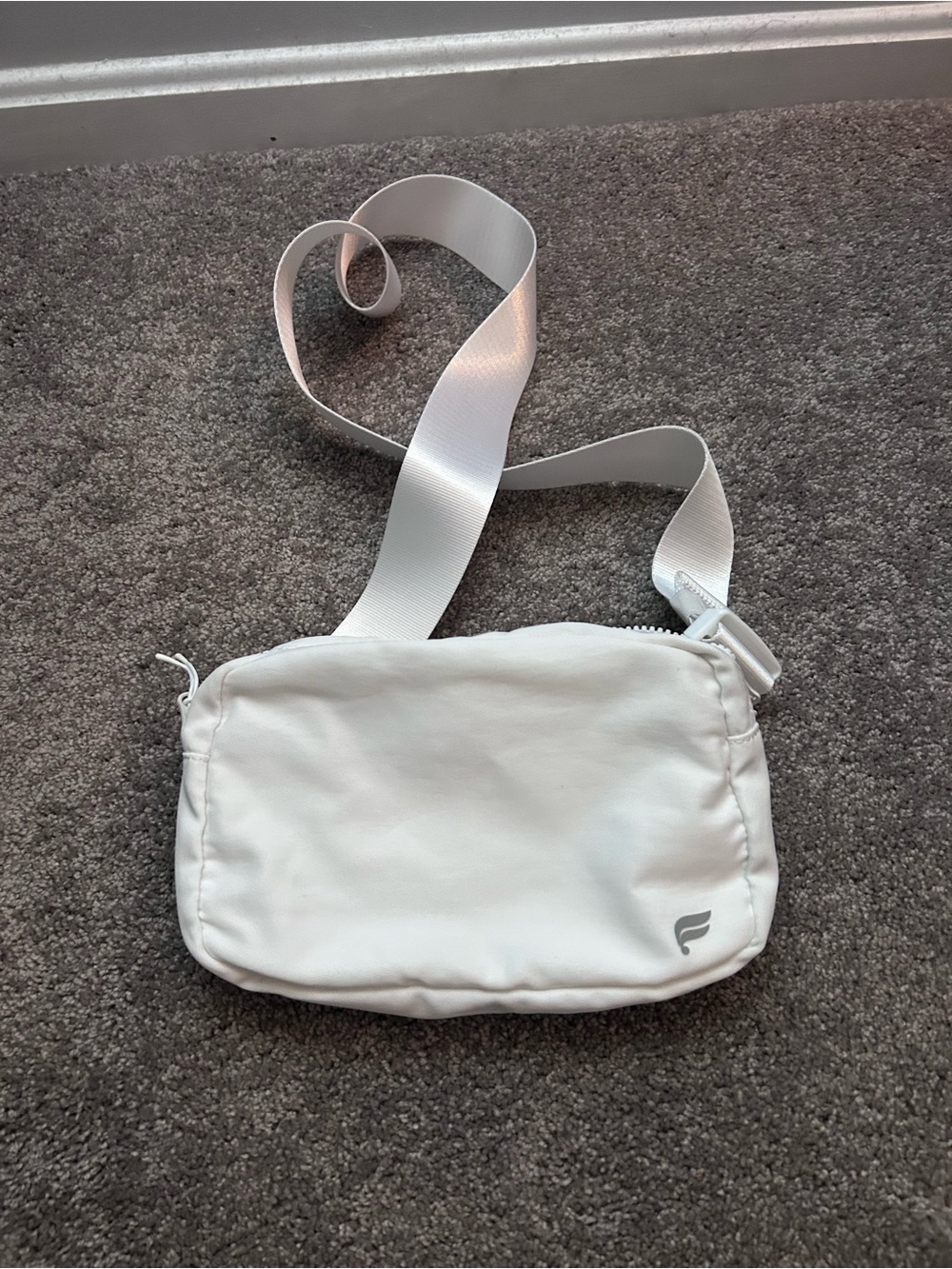 Fabletics White Crossbody Pouch with Adjustable Strap